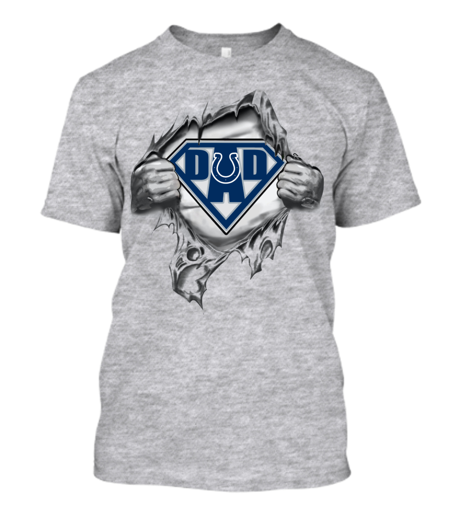 Colts Super Dad Logo Torn Metal Style T-Shirt