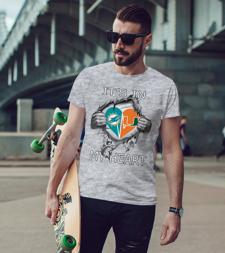 It's In My Heart Dolphins Hurricanes T-Shirt