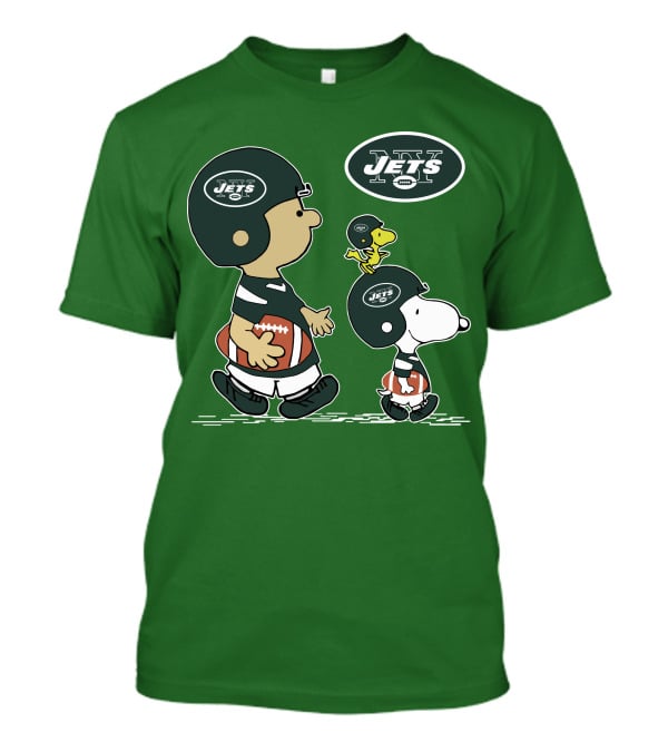 New York Jets Snoopy And Woodstock Football Adventure T-Shirt