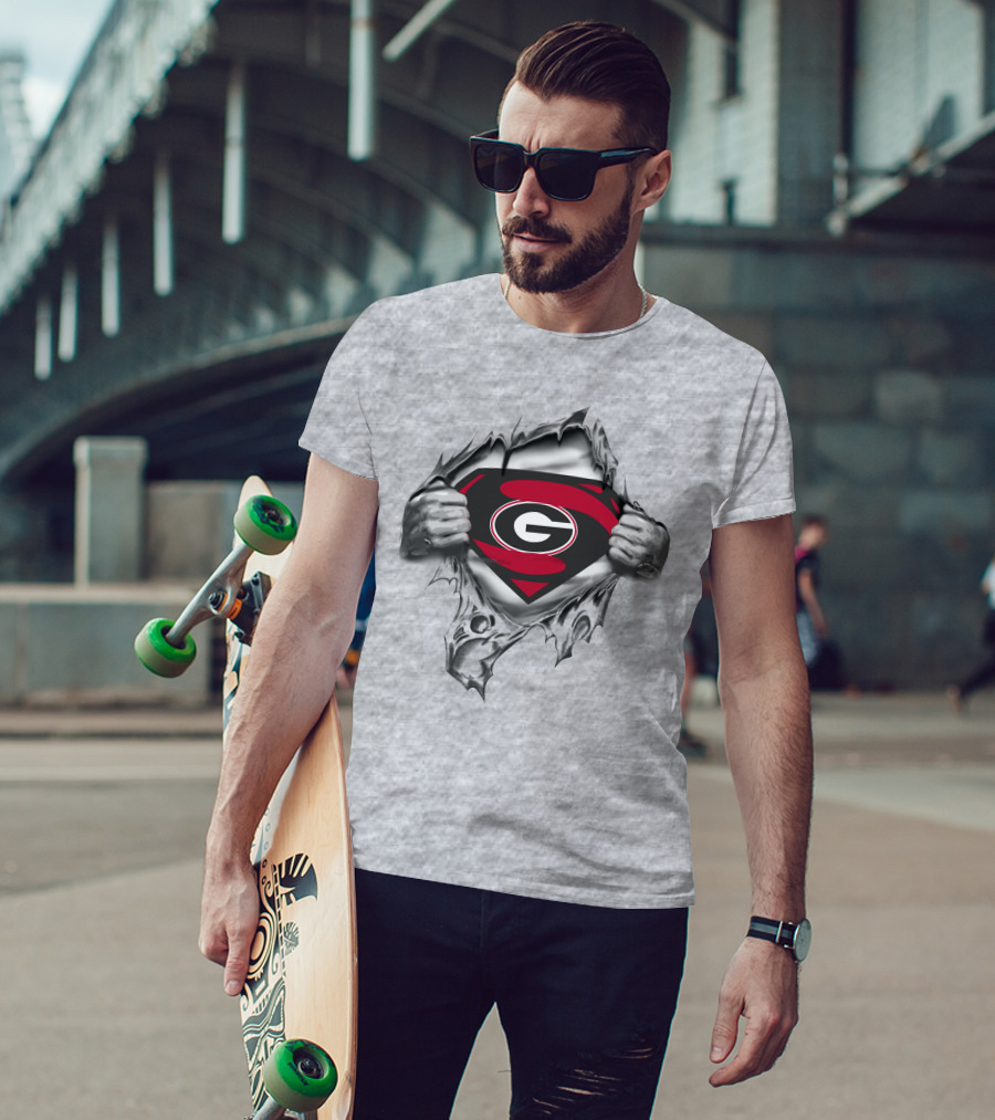 Georgia Bulldogs Super G Superman Logo Mashup T-Shirt
