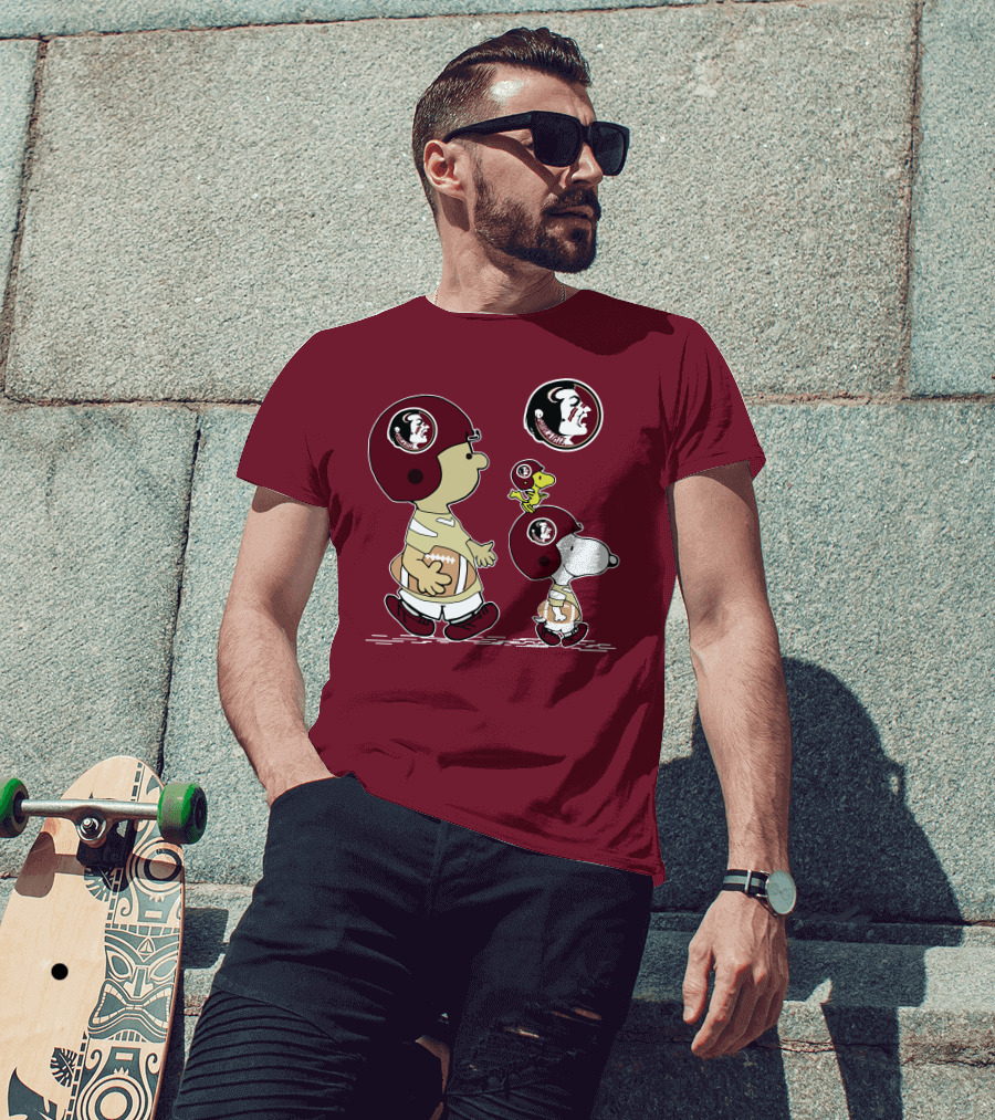 FSU Seminoles Snoopy And Woodstock Football Helmet T-Shirt
