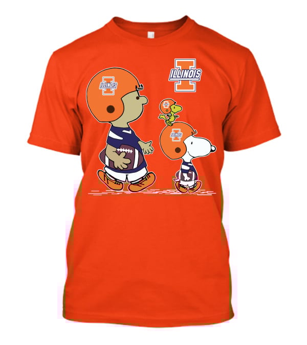 Illinois Fighting Illini Snoopy Woodstock Charlie Brown Football T-Shirt