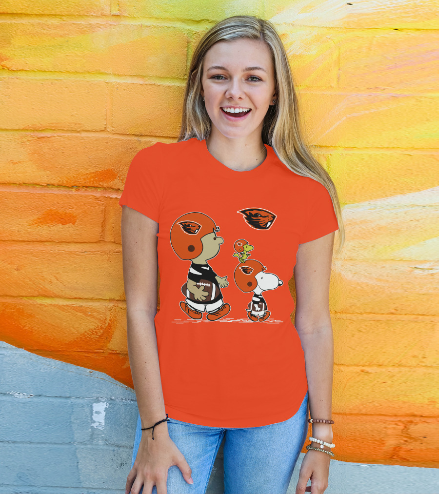 Oregon State Beavers Football Snoopy Woodstock Peanuts Charlie Brown T-Shirt