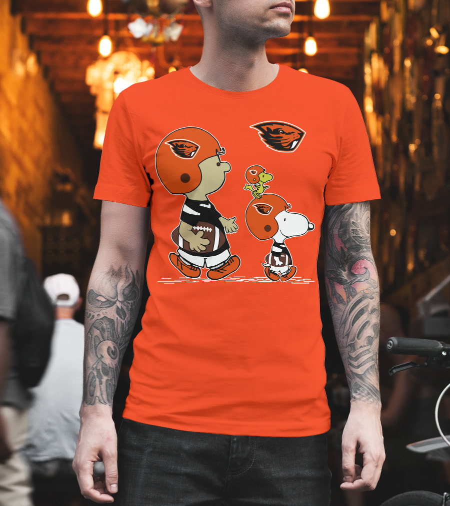 Oregon State Beavers Football Snoopy Woodstock Peanuts Charlie Brown T-Shirt