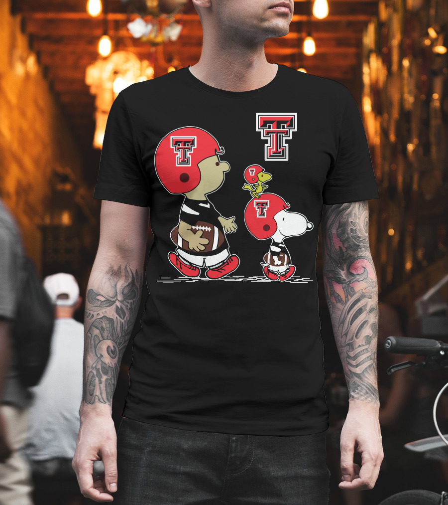 Texas Tech Peanuts Football Snoopy And Woodstock T-Shirt