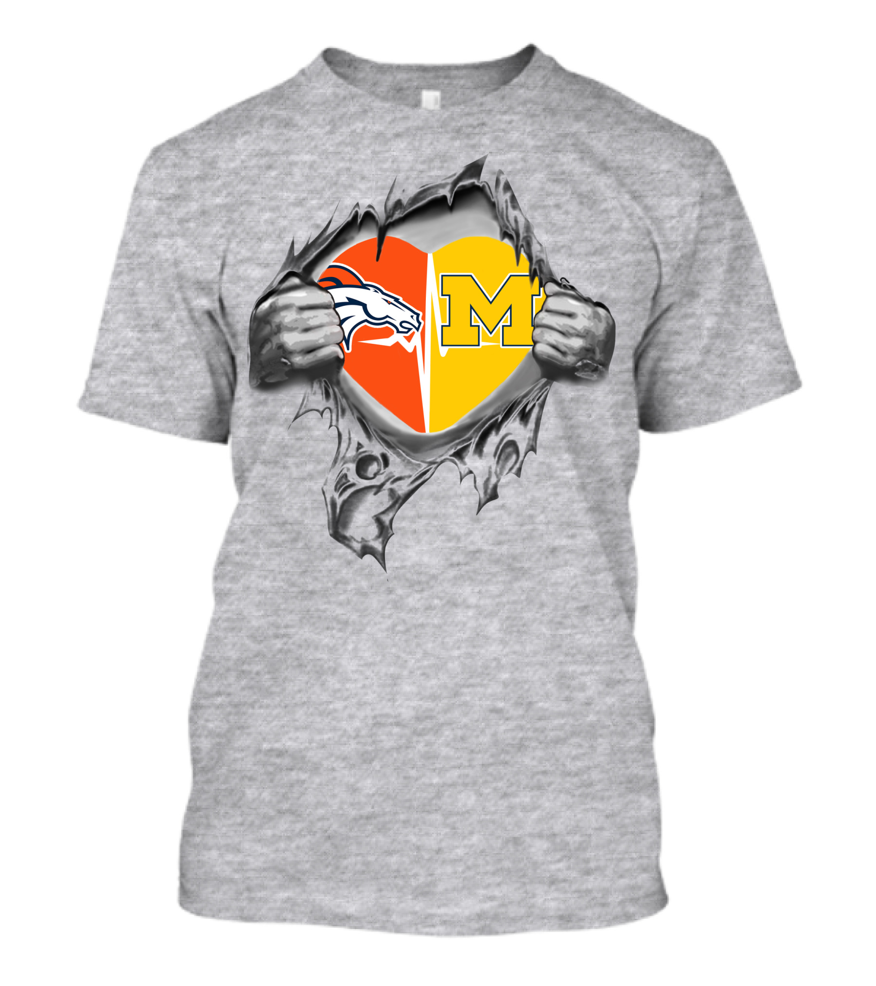 Broncos Michigan Heart Combined Loyalty T-Shirt