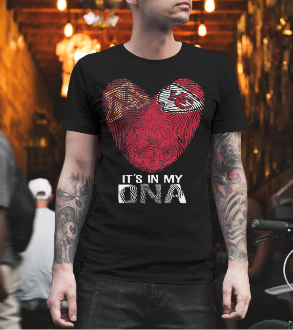Minnesota Golden Gophers and Kansas City Chiefs It's In My DNA T-Shirt Minnesota Golden Gophers and Kansas City Chiefs It's In My DNA T-Shirt