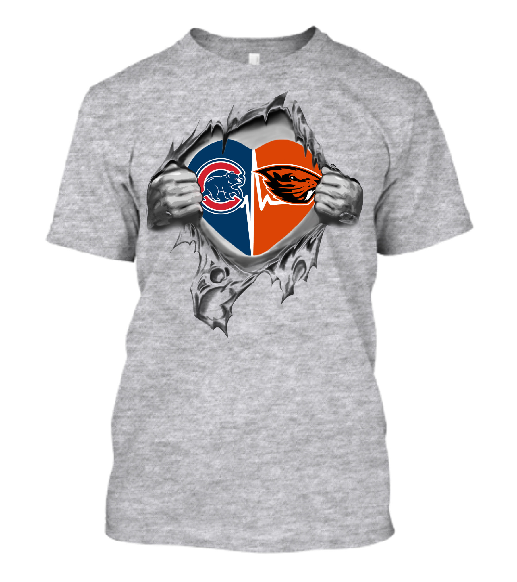 Cubs Beavers Heart Torn Hands T-Shirt