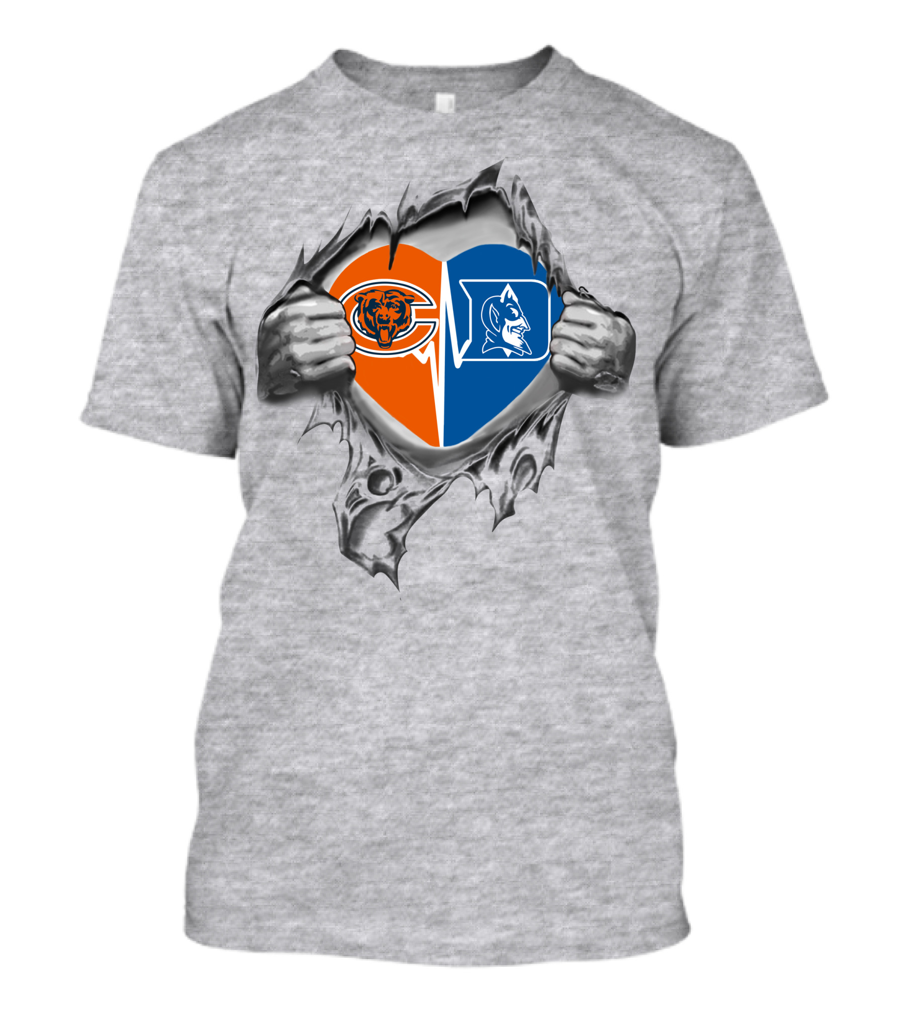 Bears Duke Heart Logo Tear Display T-Shirt