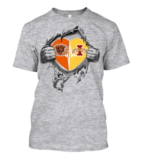 Bears Iowa State Heart Rip T-Shirt