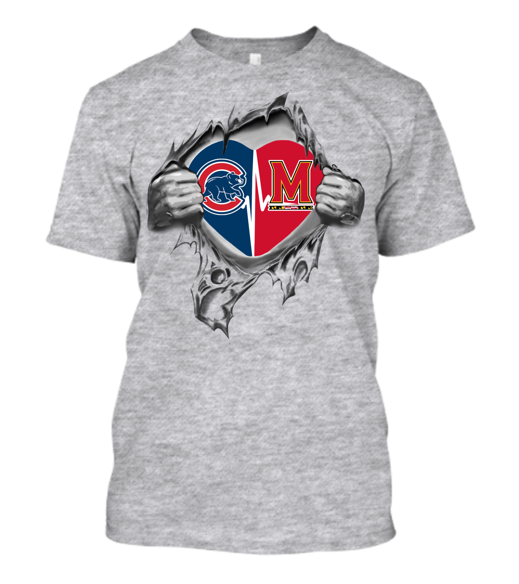 Cubs Maryland Heart Hands Ripping T-Shirt