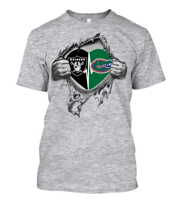 Raiders Gators Heartbeat Passion Loyalty And Pride T-Shirt