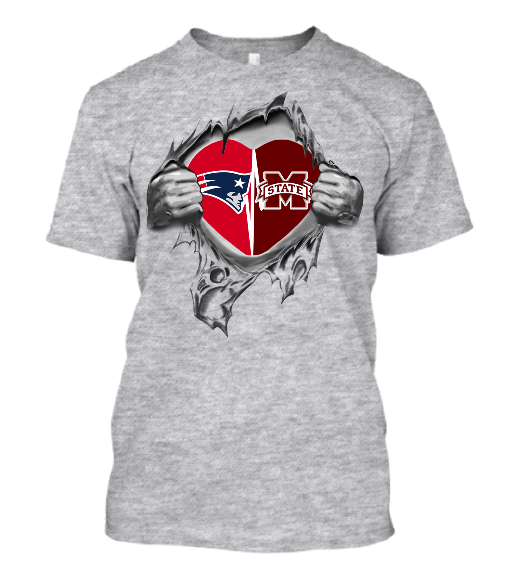 Patriots State Heart Combined Loyalty Icons T-Shirt