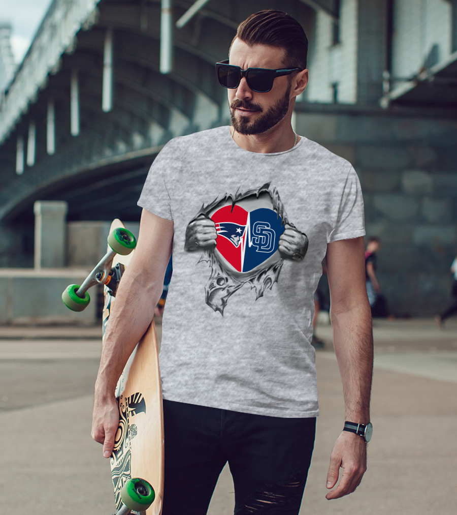 Patriots Padres Heart Logo T-Shirt