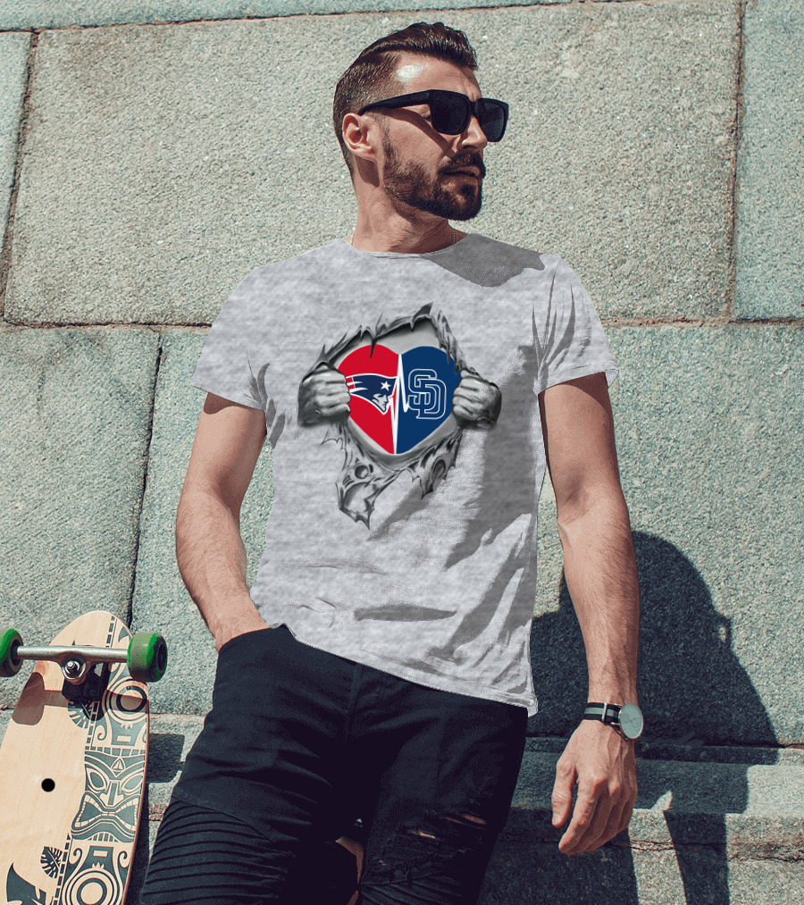 Patriots Padres Heart Logo T-Shirt