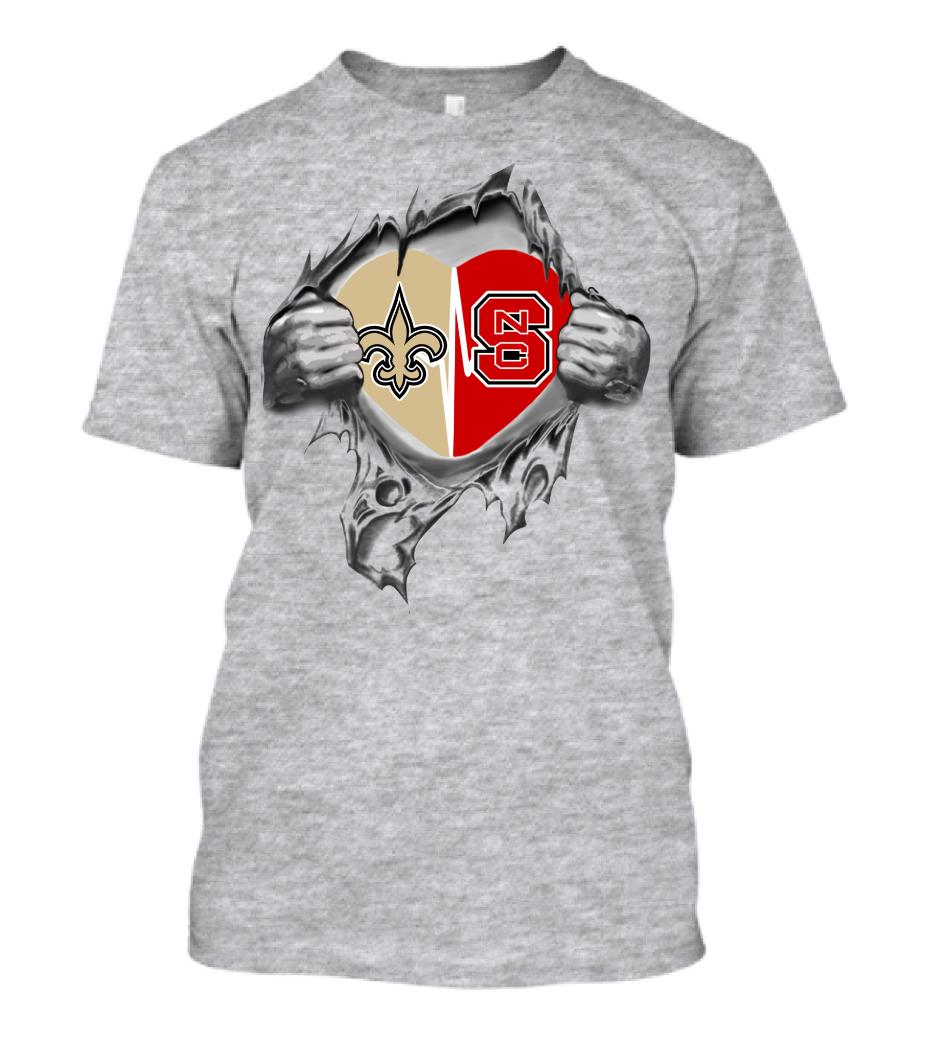 Saints NC State Heart Split T-Shirt