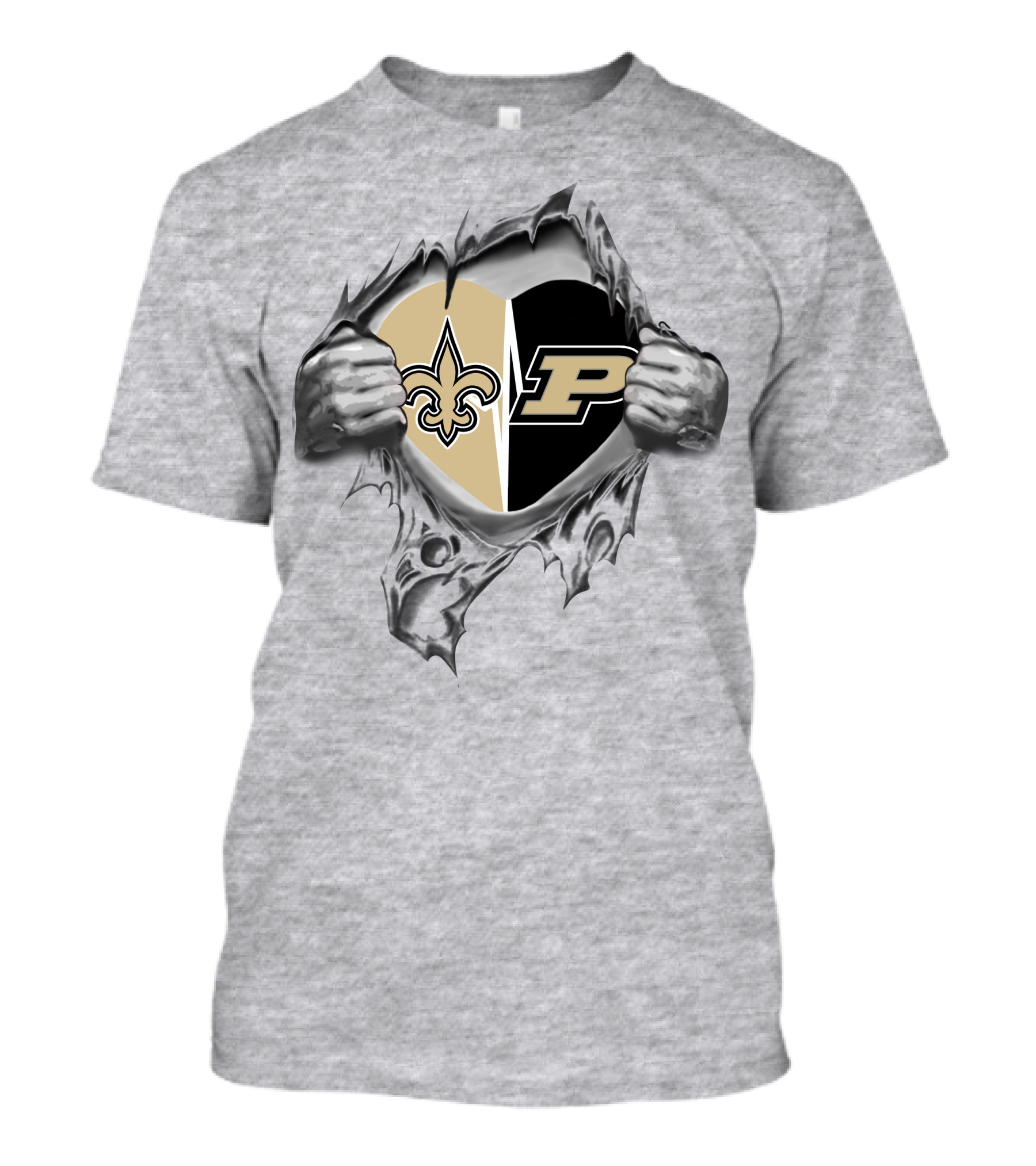 Saints Purdue Heart Rip T-Shirt