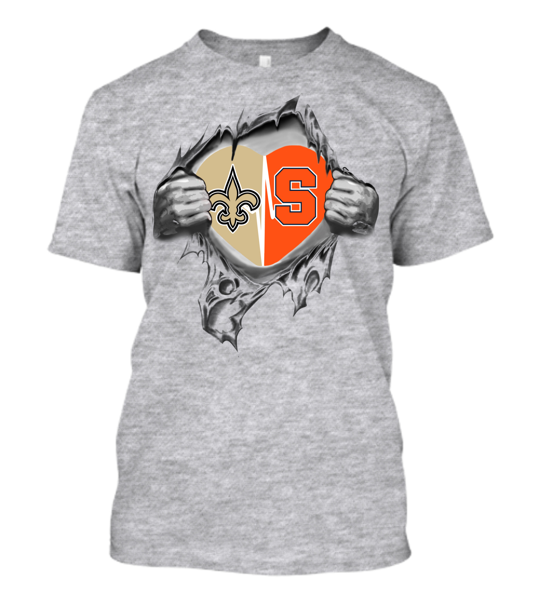 Saints Syracuse Heart Fleur-de-Lis S Icon T-Shirt