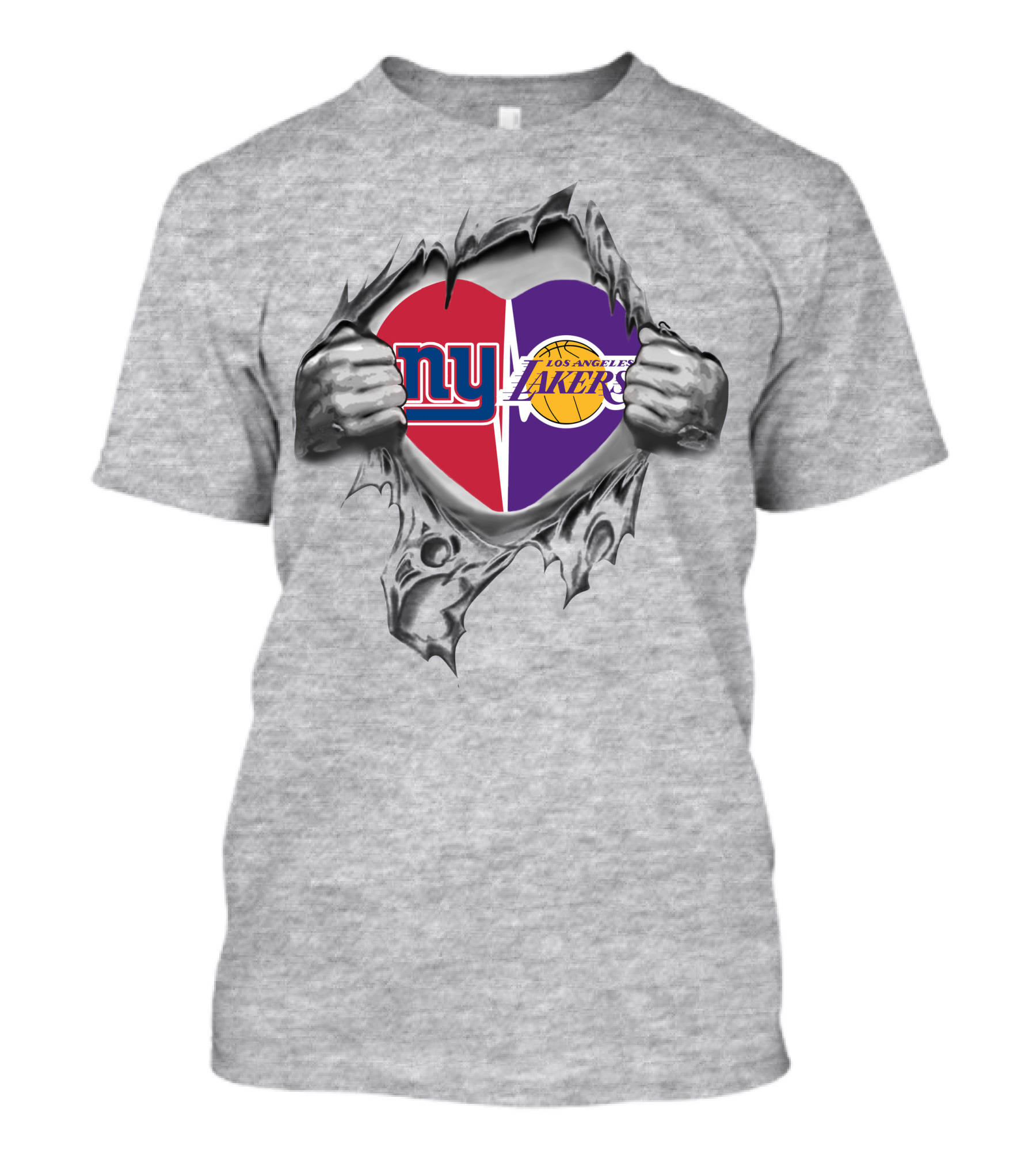 Giants Lakers Logos Revealed In Heart T-Shirt