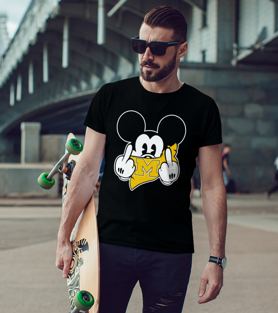 Michigan Wolverines Middle Finger Mickey T-Shirt