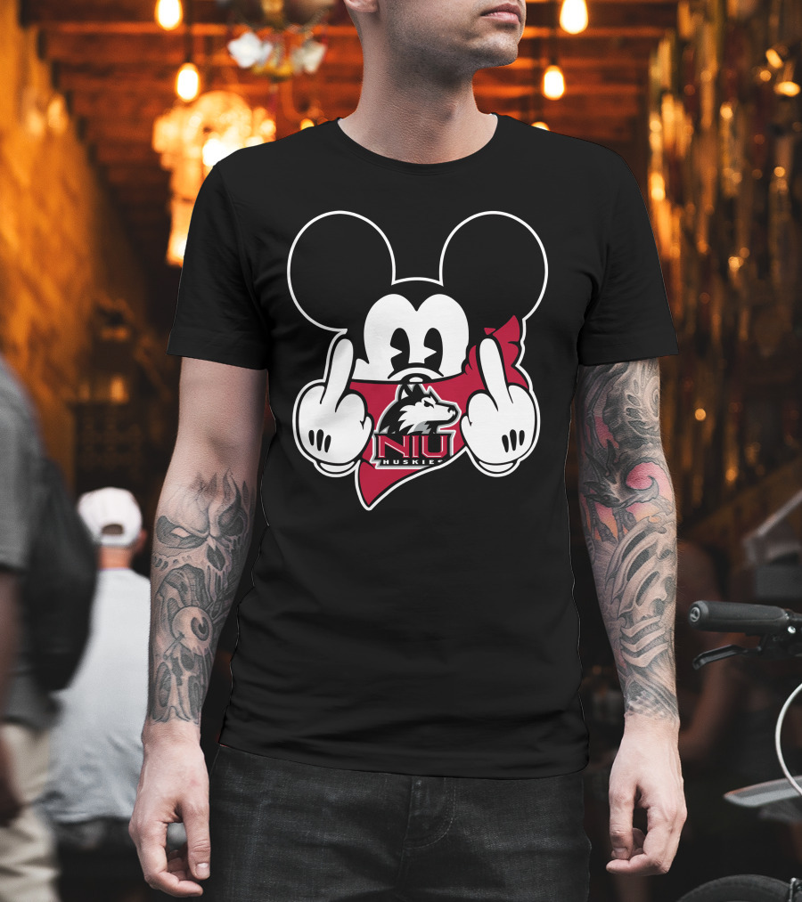 Northern Illinois Huskies NIU Mickey Mouse Image T-Shirt
