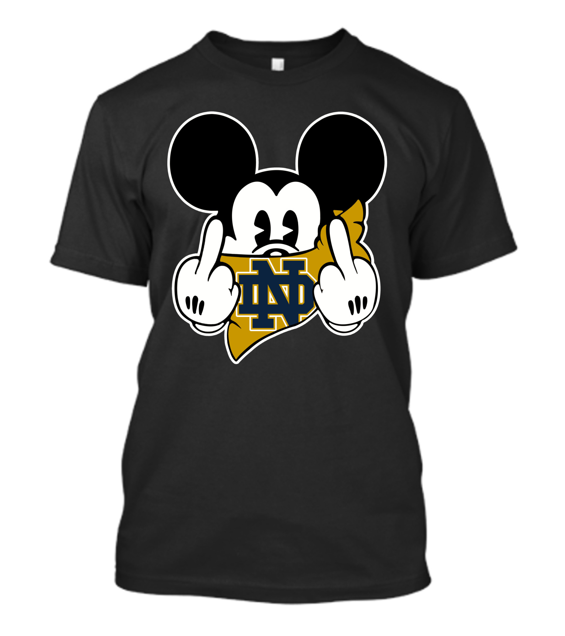 Notre Dame Fighting Irish Mickey Mouse Logo Fusion T-Shirt