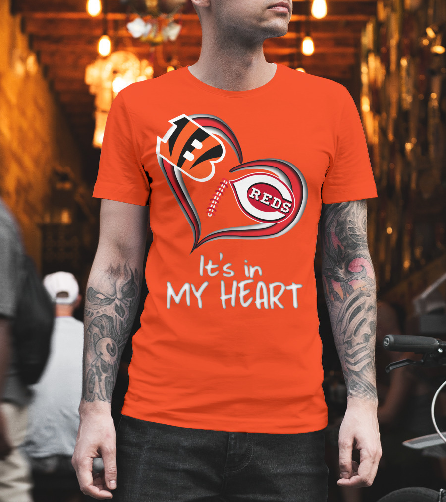 Bengals Reds It's In My Heart T-Shirt