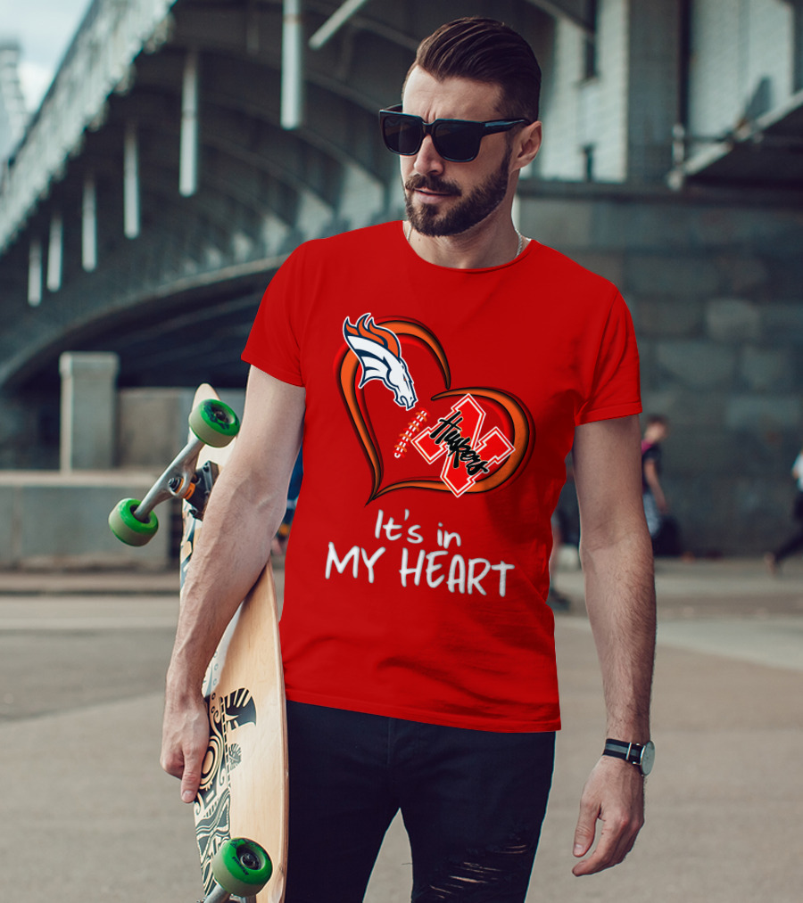 Broncos Huskers It's In My Heart T-Shirt