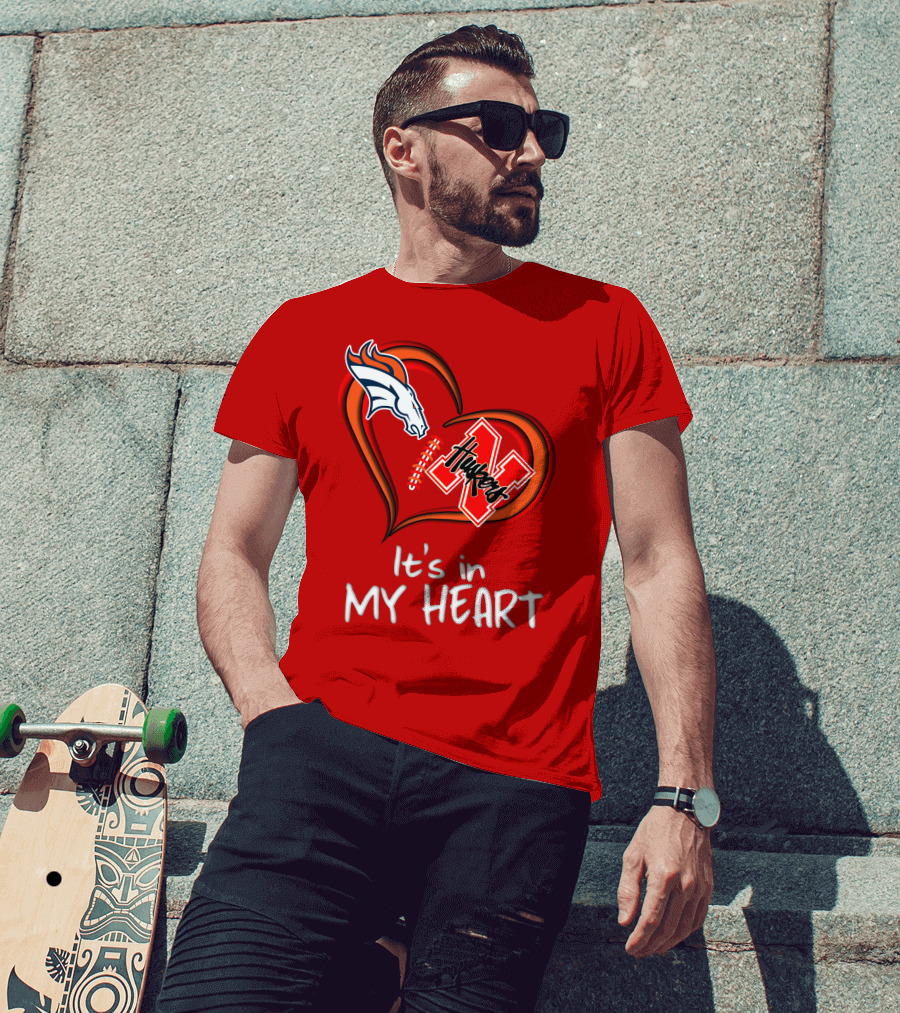 Broncos Huskers It's In My Heart T-Shirt