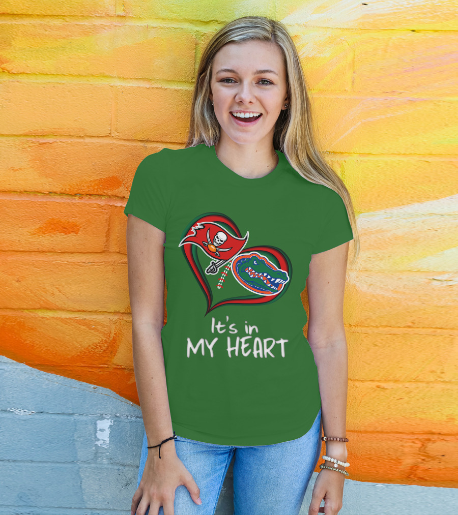 Tampa Bay Buccaneers And Florida Gators It's In My Heart T-Shirt