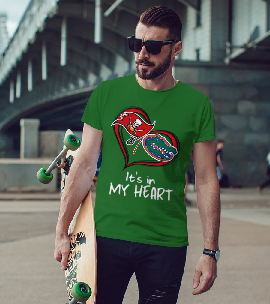 Tampa Bay Buccaneers And Florida Gators It's In My Heart T-Shirt