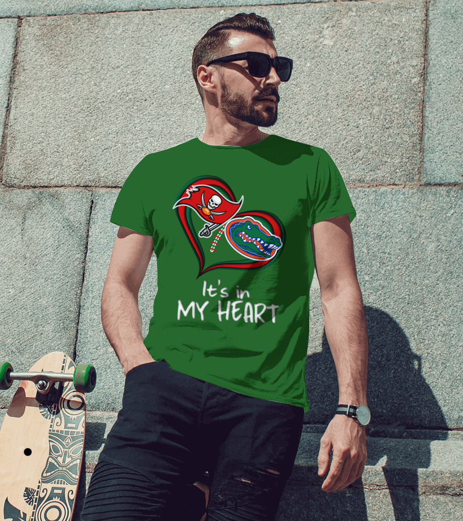 Tampa Bay Buccaneers And Florida Gators It's In My Heart T-Shirt
