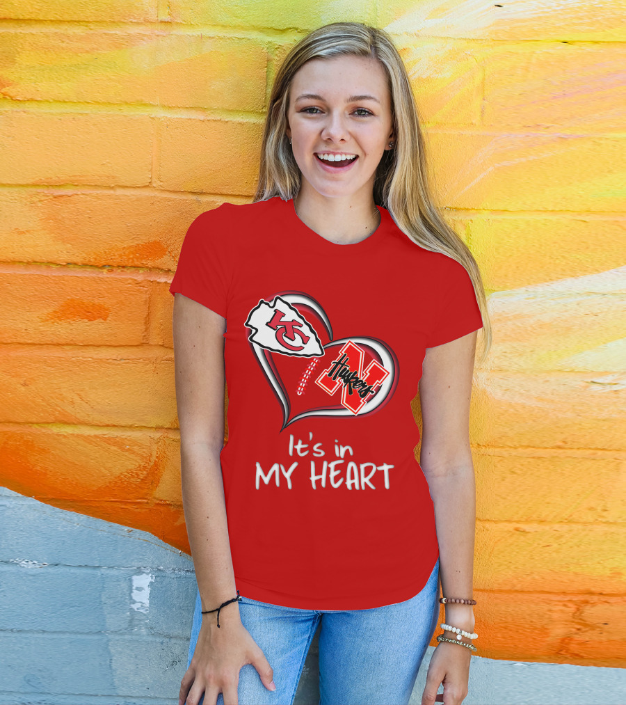 Kansas City Chiefs Nebraska Huskers It's In My Heart T-Shirt