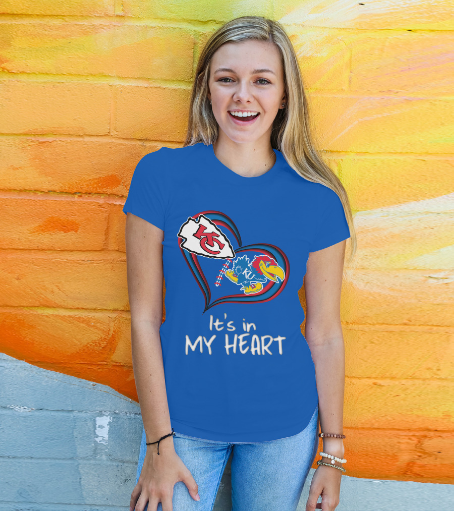 Kansas City Chiefs And Kansas Jayhawks It's In My Heart T-Shirt