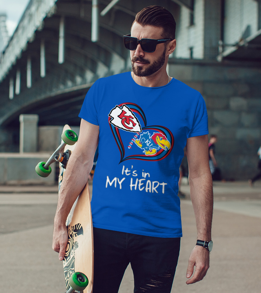 Kansas City Chiefs And Kansas Jayhawks It's In My Heart T-Shirt