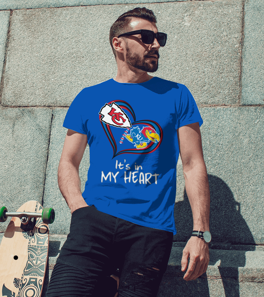 Kansas City Chiefs And Kansas Jayhawks It's In My Heart T-Shirt