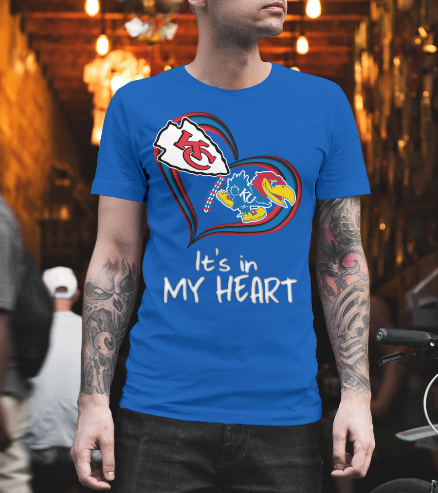 Kansas City Chiefs and Kansas Jayhawks It's in My Heart T-Shirt