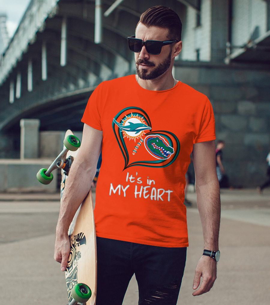 Miami Dolphins Florida Gators It's In My Heart T-Shirt