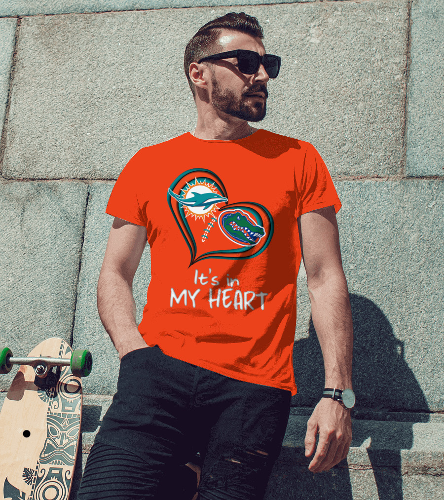 Miami Dolphins Florida Gators It's In My Heart T-Shirt