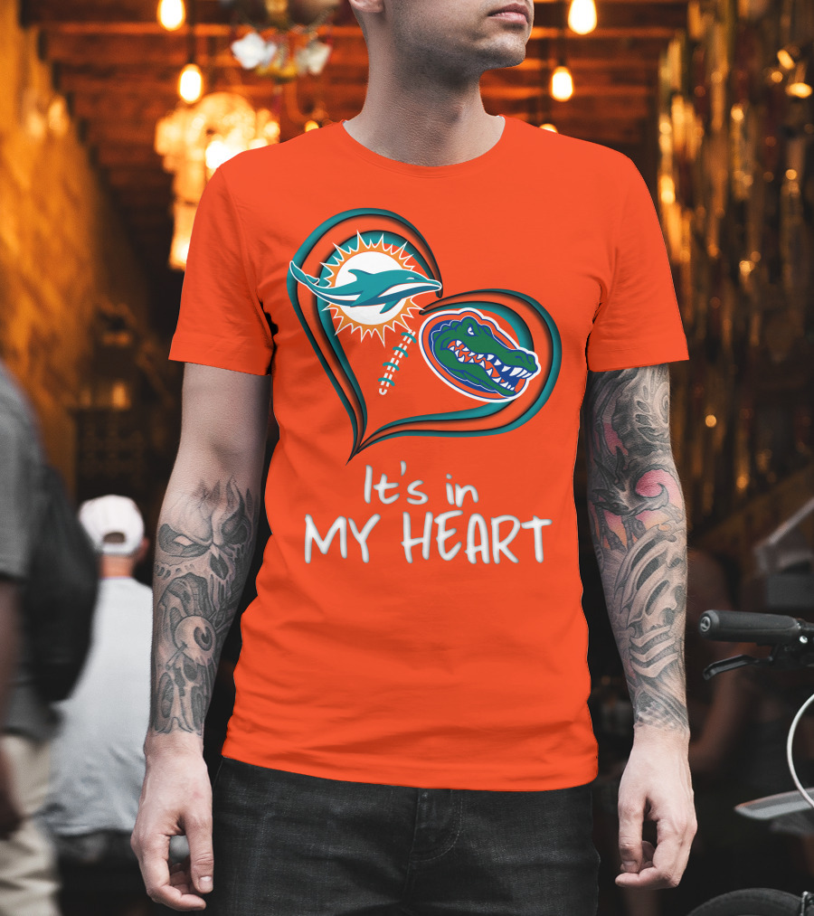 Miami Dolphins Florida Gators It's in My Heart T-Shirt