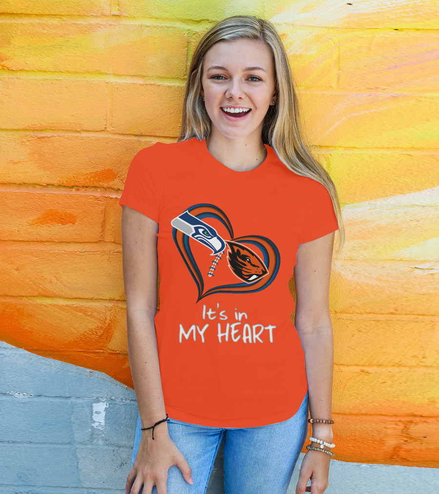 Seahawks And Beavers It's In My Heart T-Shirt