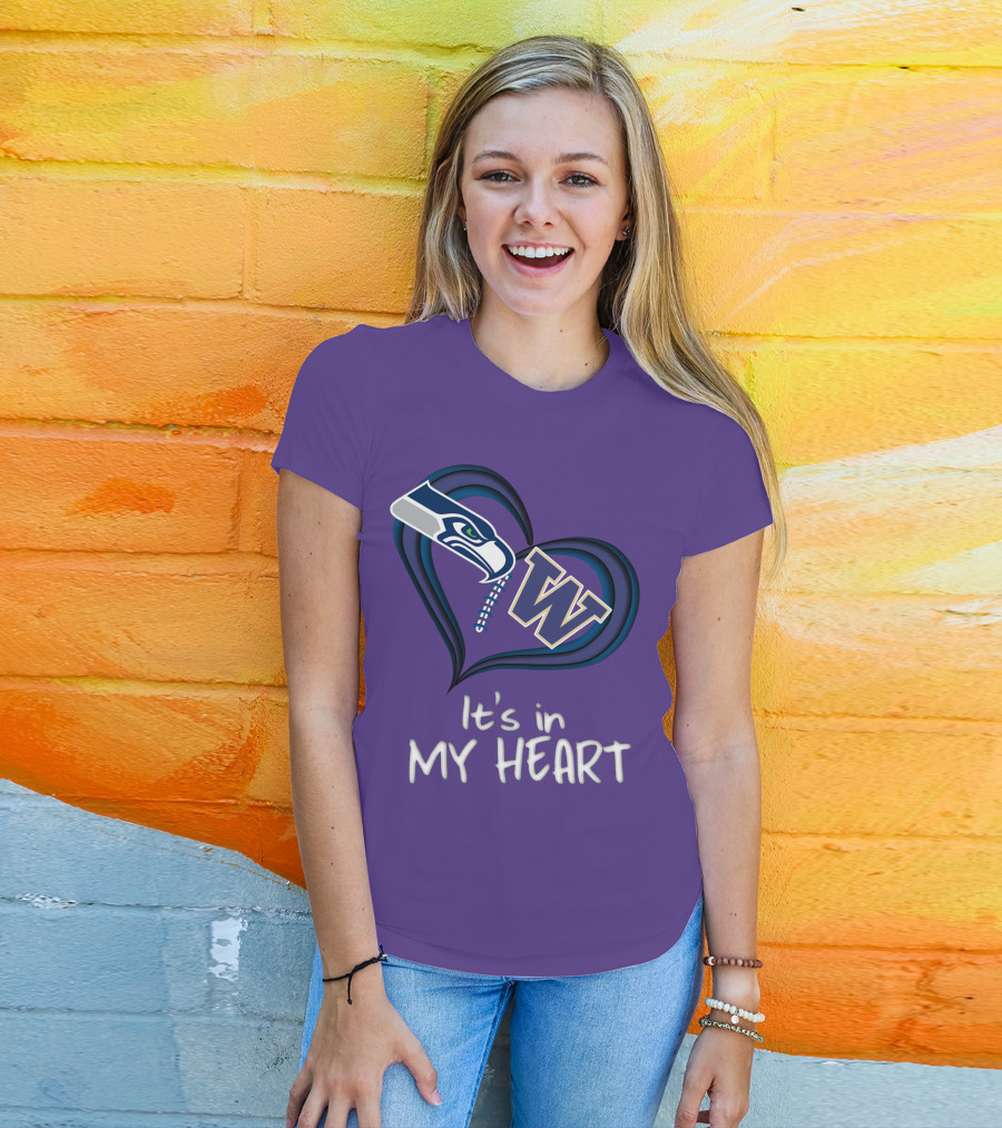 Seahawks Huskies It's In My Heart T-Shirt