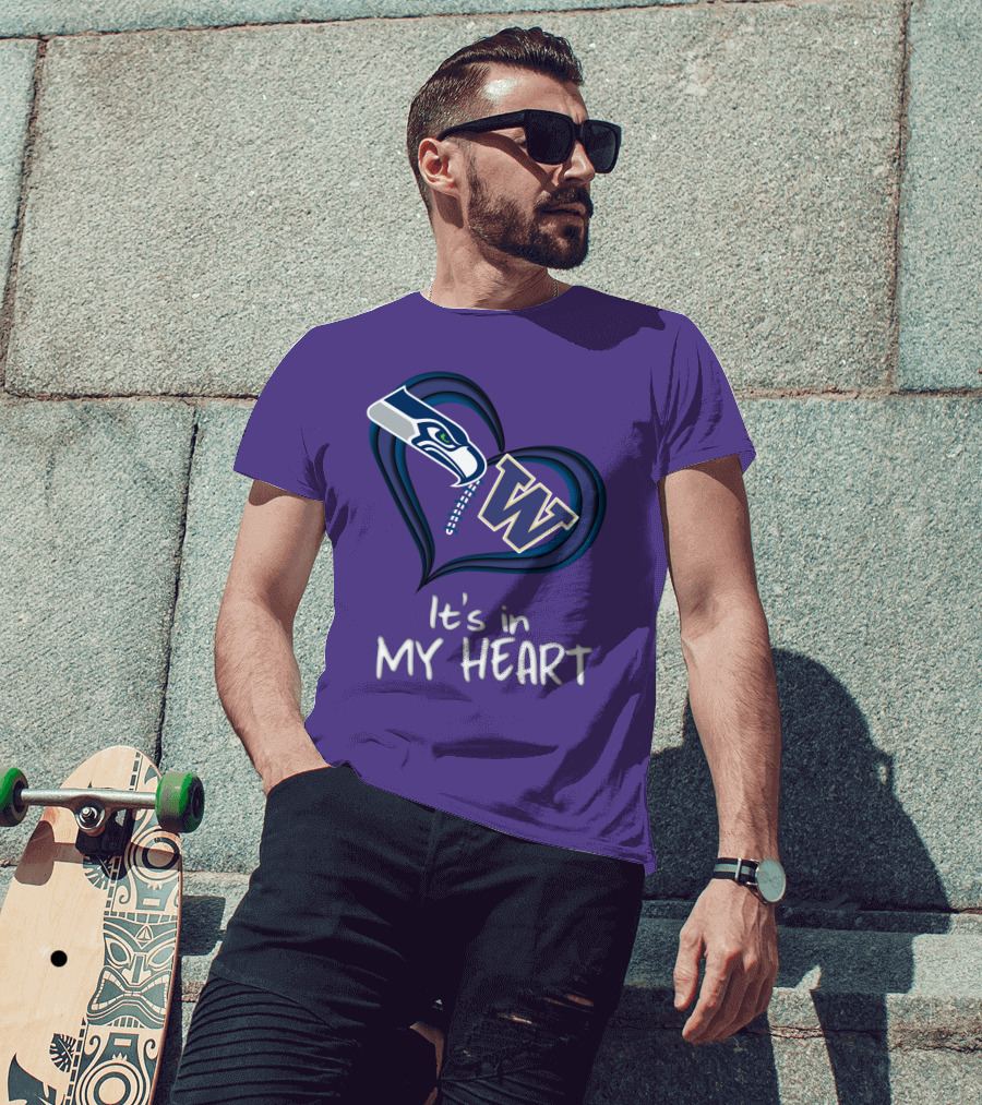 Seahawks Huskies It's In My Heart T-Shirt