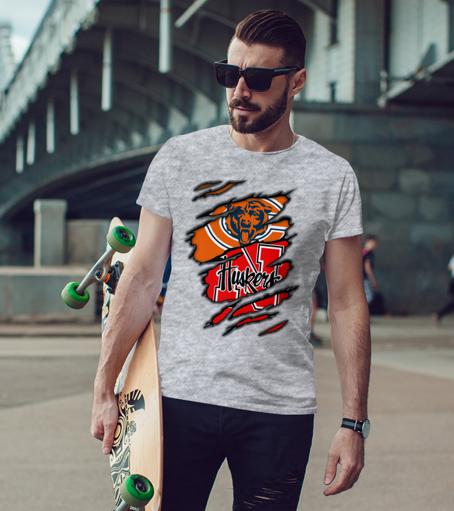 Bears Huskers Claw Mark T-Shirt
