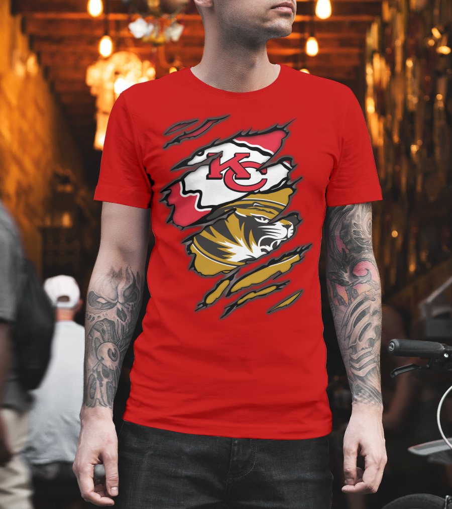 KC Chiefs Missouri Tigers Claw T-Shirt