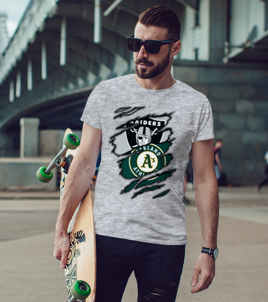 Raiders Oakland Athletics A's Logo Crossover T-Shirt