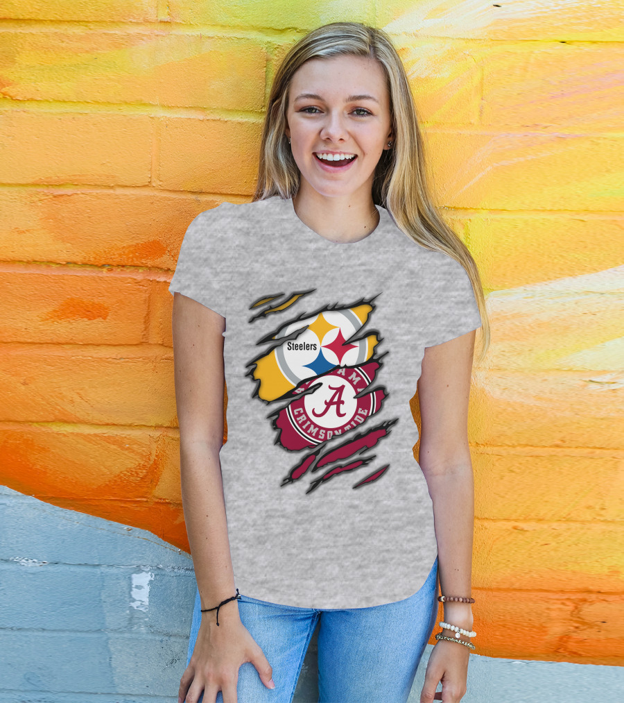 Steelers Alabama Crimson Tide Rip T-Shirt