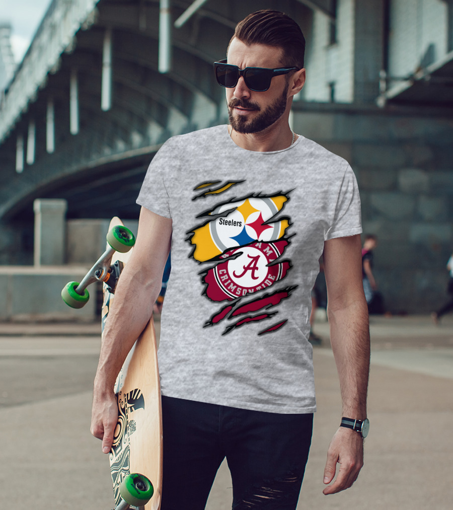 Steelers Alabama Crimson Tide Rip T-Shirt
