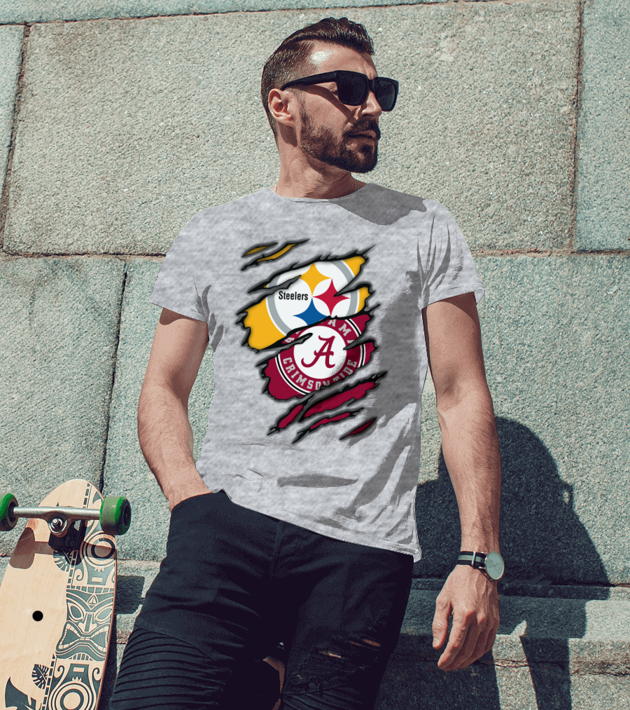 Steelers Alabama Crimson Tide Rip T-Shirt