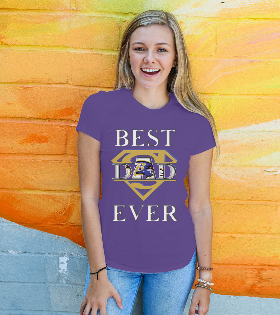 Best Dad Ever Ravens Superman T-Shirt